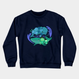 Whales and flowers Crewneck Sweatshirt